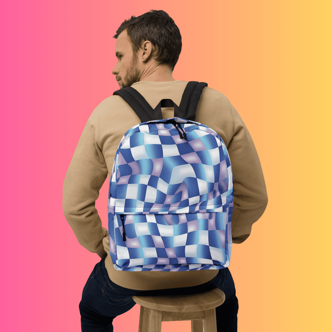 Vibrant Abstract Festival Backpack for EDM Lovers