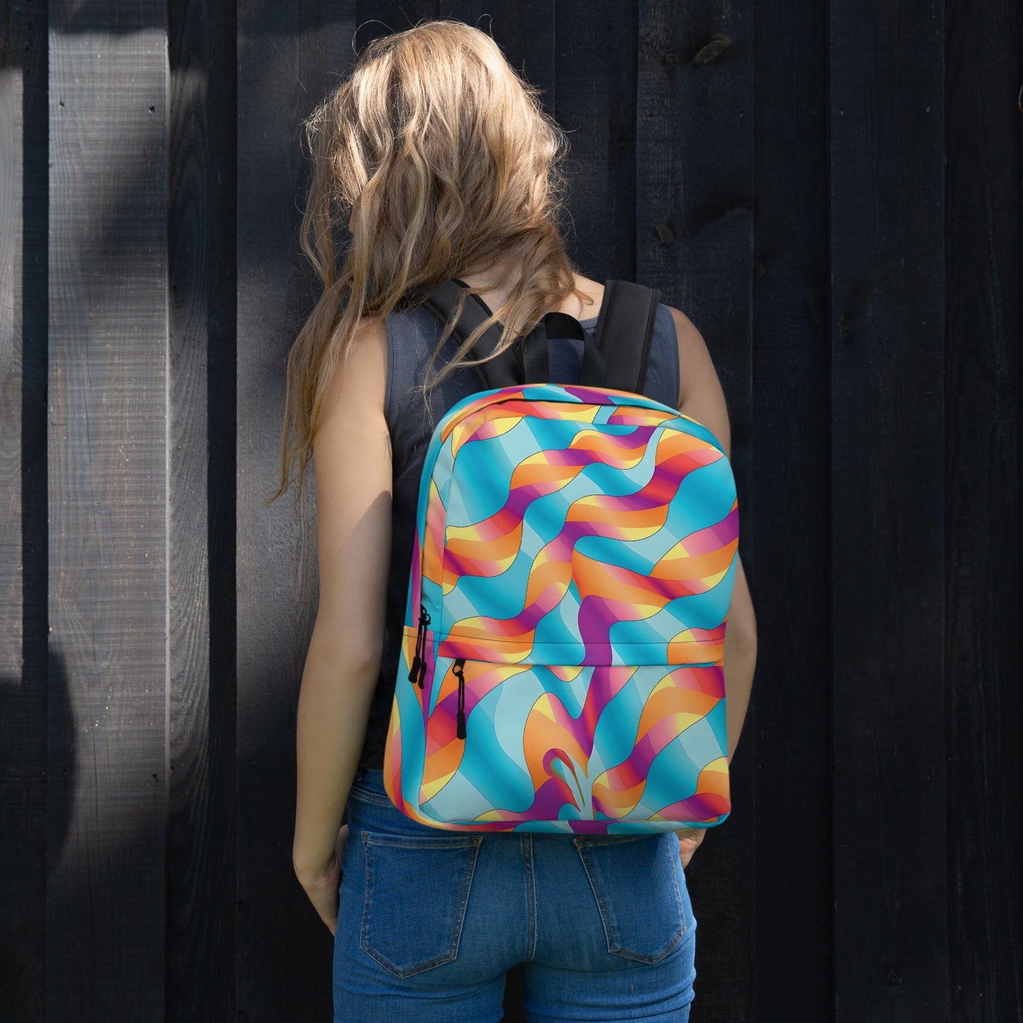 Playful Abstract Backpack for Festivals and Dance Parties