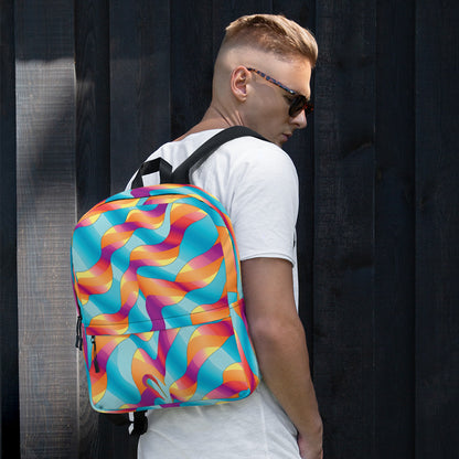 Playful Abstract Backpack for Festivals and Dance Parties