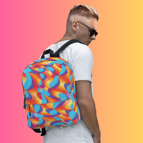 Vibrant Abstract Festival Backpack for Raves and Events
