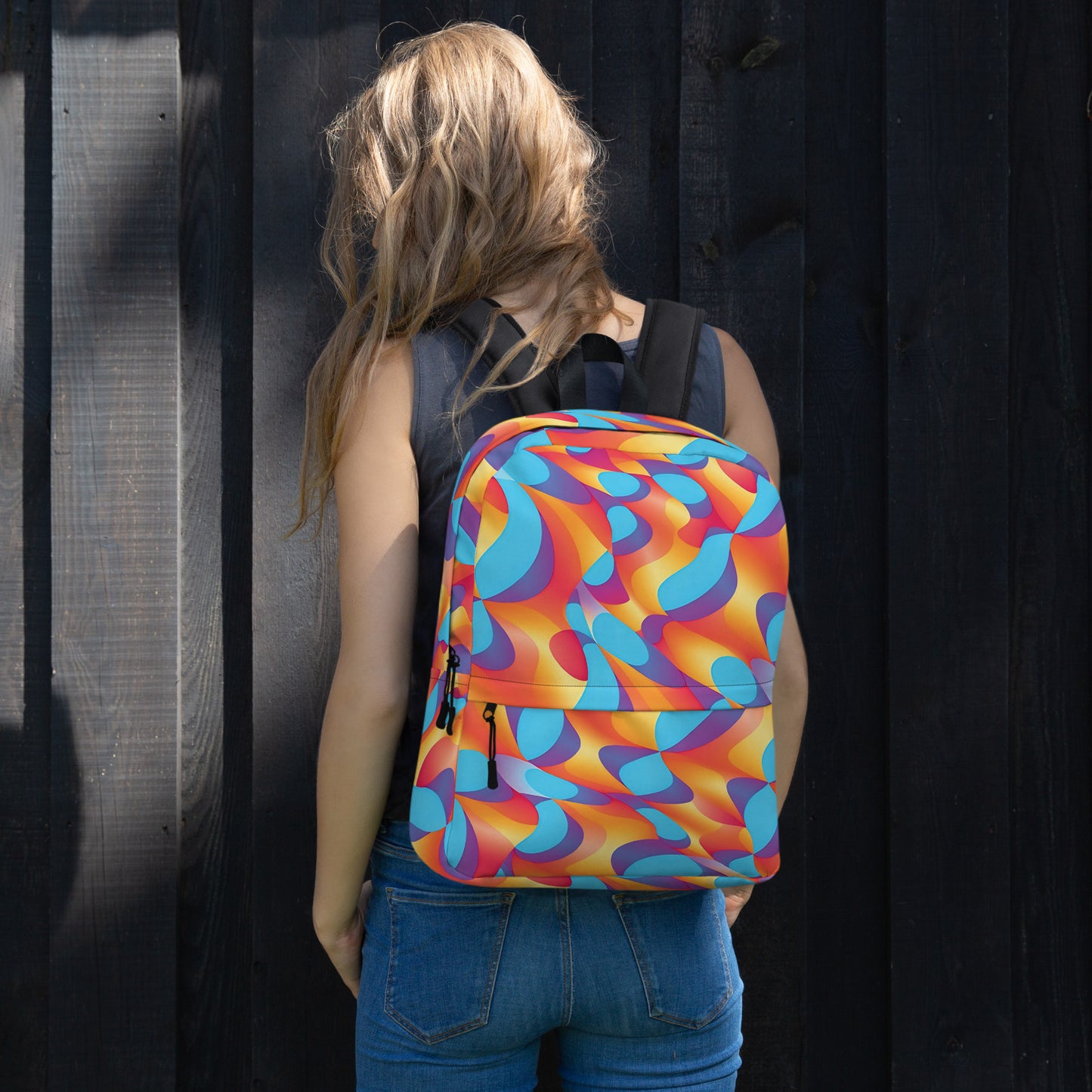 Playful Abstract Backpack for Raves and Festivals