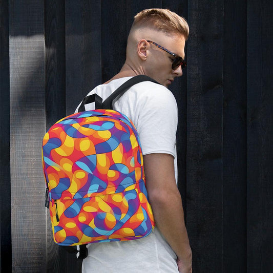 Vibrant Abstract Backpack for Raves and Festivals