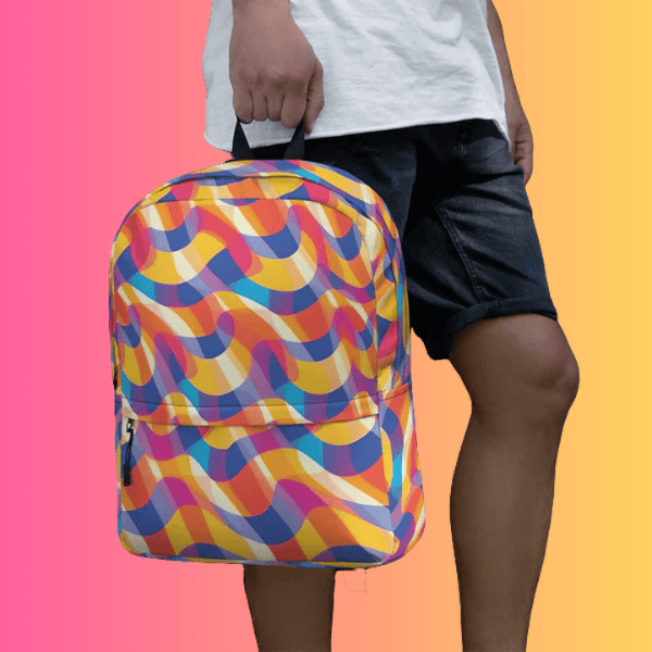 Vibrant Abstract Festival Backpack Perfect for EDM Lovers