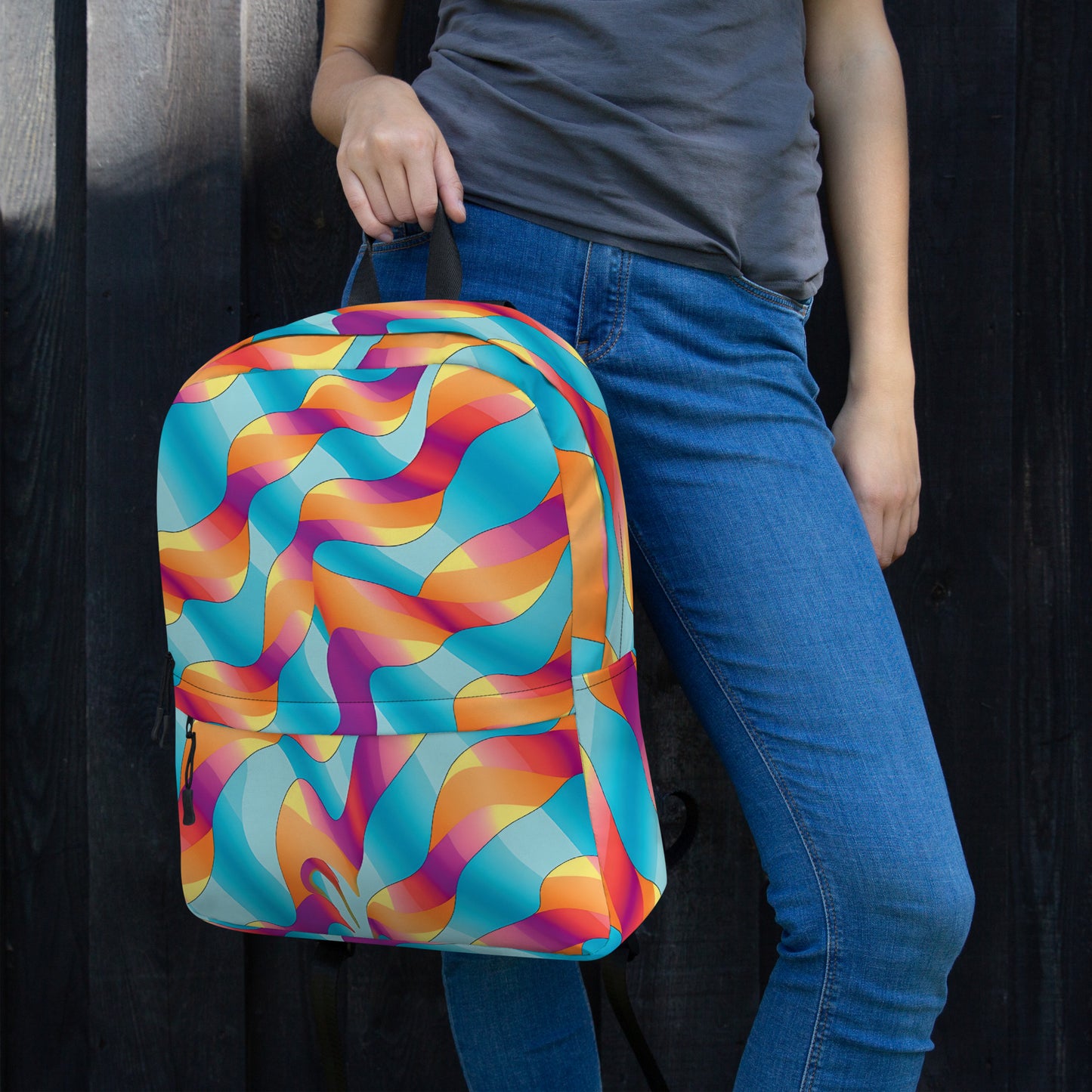 Playful Abstract Backpack for Festivals and Dance Parties