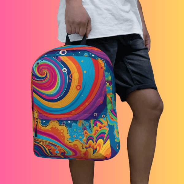 Vibrant Abstract Dance-Ready Backpack for EDM Lovers