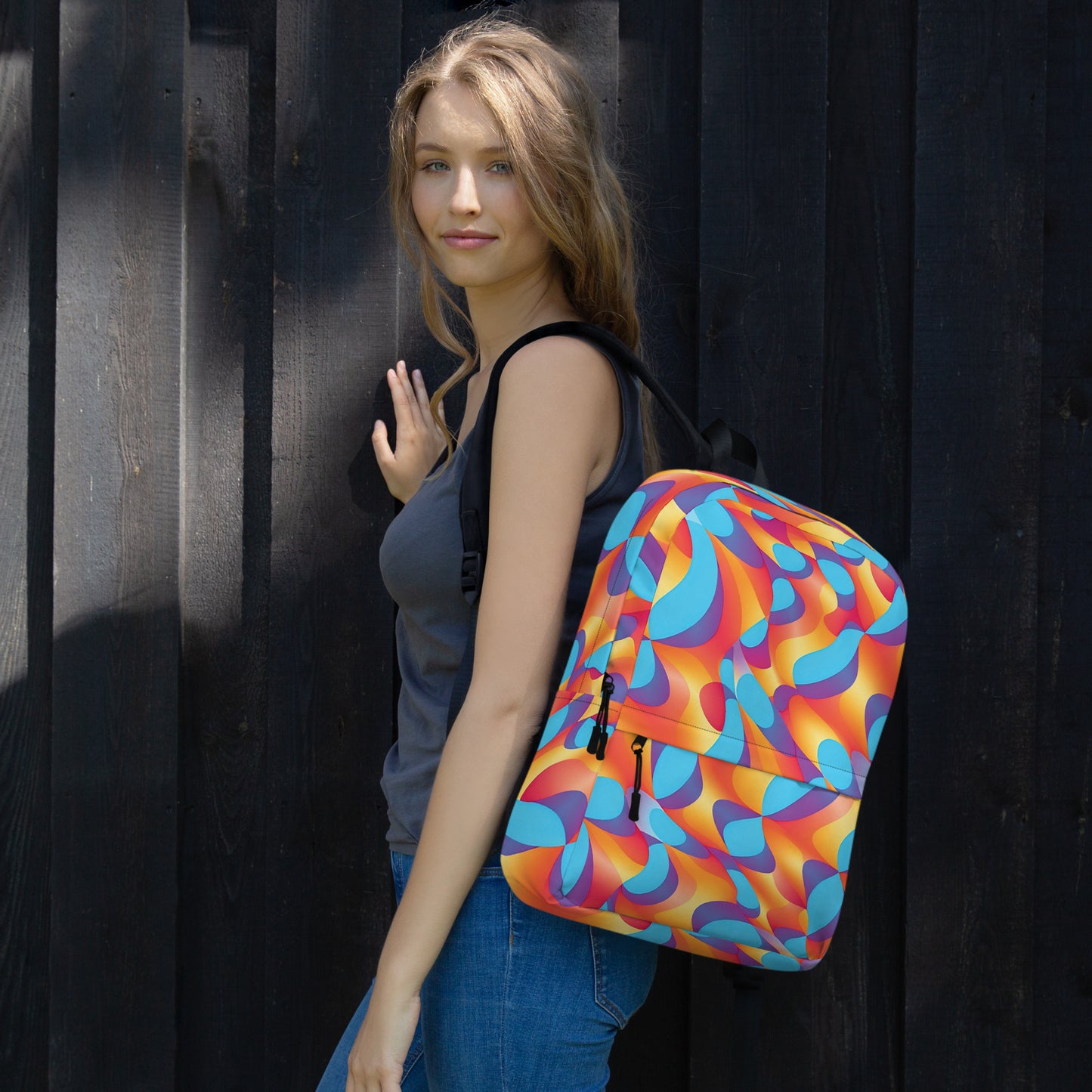 Playful Abstract Backpack for Raves and Festivals