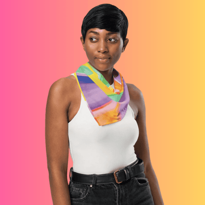 Vibrant Rave-Ready Alcohol Ink Bandana for Festival Vibes