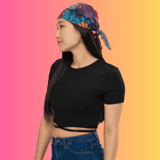 Vibrant Groovy Hippie Bandana for Raves and Festivals