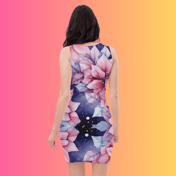 Vibrant Floral Bodycon Dress for Raves and Festivals