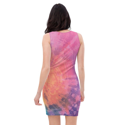 Vibrant Tie-Dye Bodycon Dress for Raves and Festivals