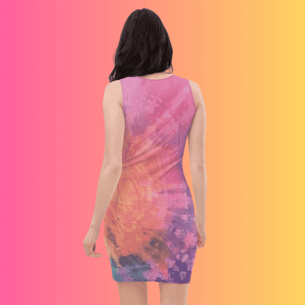 Vibrant Tie-Dye Bodycon Dress for Raves and Festivals