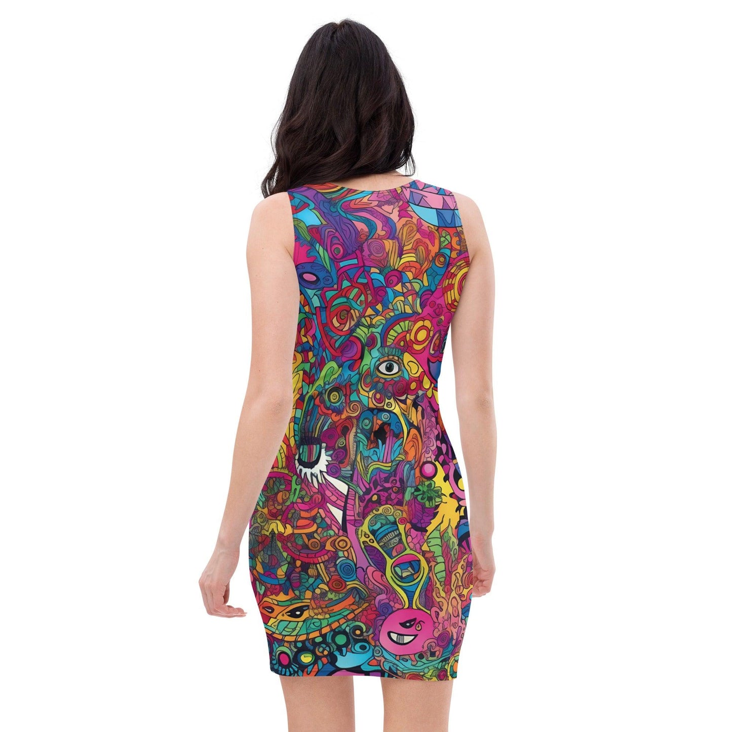 Acid Universe Bodycon Dress for Rave & EDM Festivals