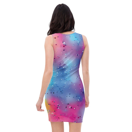 Vibrant Alcohol Ink Bodycon Dress for Festivals