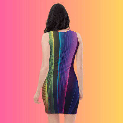 Neon Swirl Bodycon Dress for Raves and Music Festivals
