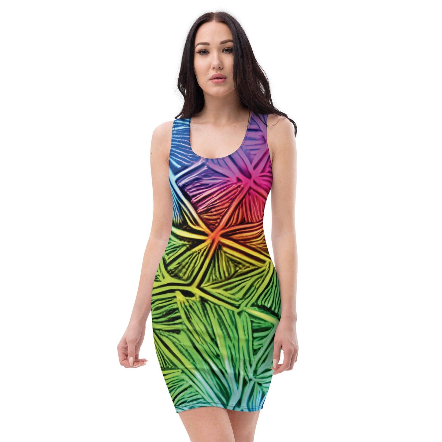 Vibrant Abstract Bodycon Dress for Festivals