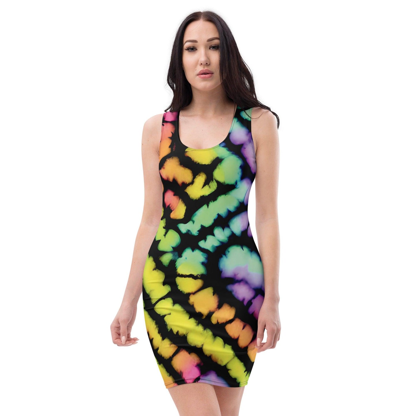 Vibrant Tie-Dye Bodycon Dress for Festivals