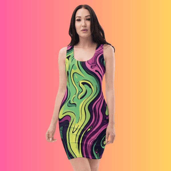 Vibrant Abstract Bodycon Dress for Unforgettable Festivals