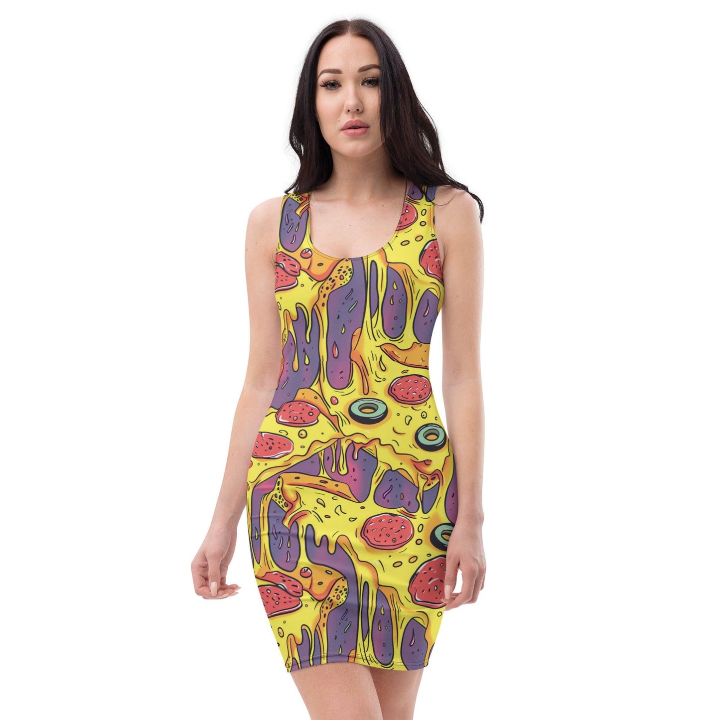 Melting Pizza Bodycon Dress for Festivals