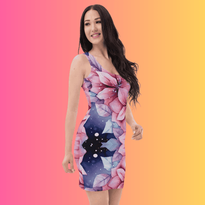 Vibrant Floral Bodycon Dress for Raves and Festivals