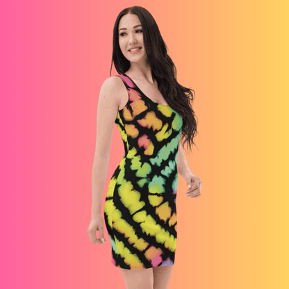 Vibrant Tie-Dye Bodycon Dress for Raves and Festivals