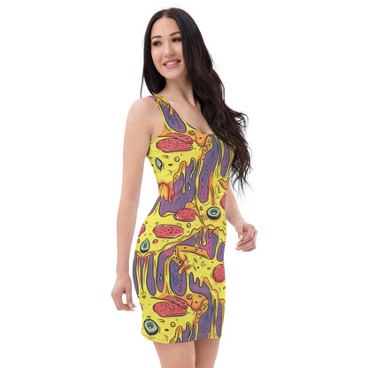 Melting Pizza Bodycon Dress for Festivals