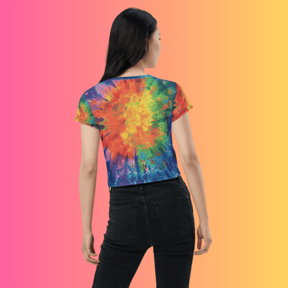 Vibrant Tie-Dye Crop Tee for Raves and Festivals