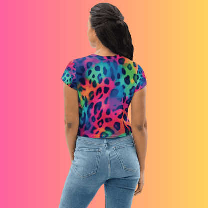 Neon Leopard Print Crop Top for EDM Lovers