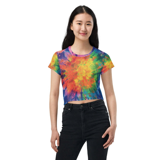 Vibrant Tie-Dye Crop Tee for Festivals