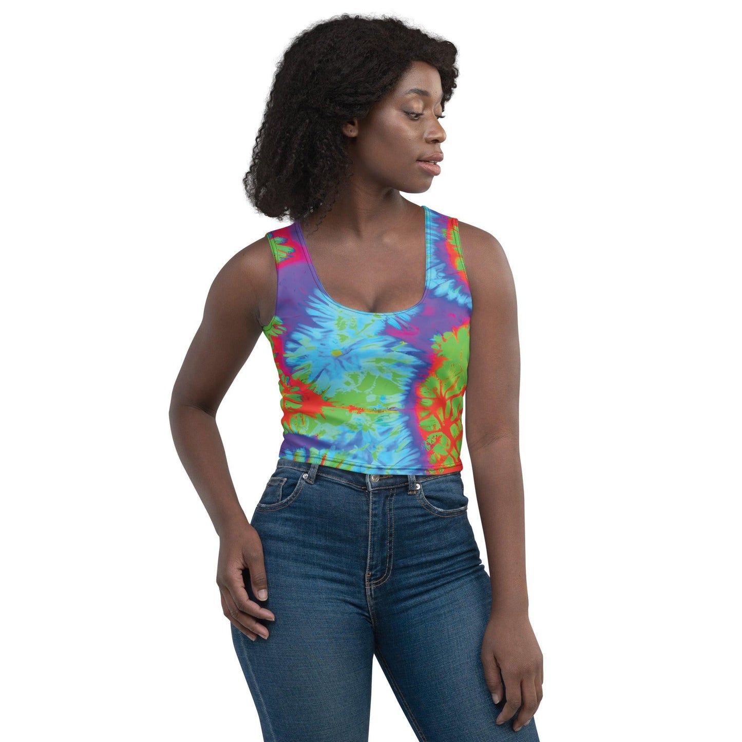 Vibrant Tie-Dye Crop Top for Raves & Festivals