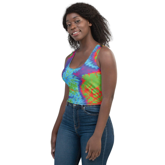 Vibrant Tie-Dye Crop Top for Raves & Festivals