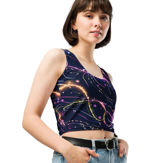 Vibrant Abstract Crop Top for Raves and Festivals