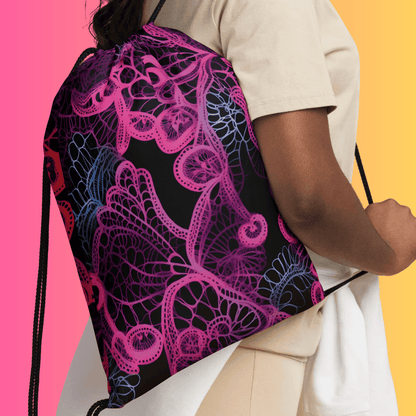 Neon Lace Drawstring Bag - Your Ultimate Festival Companion