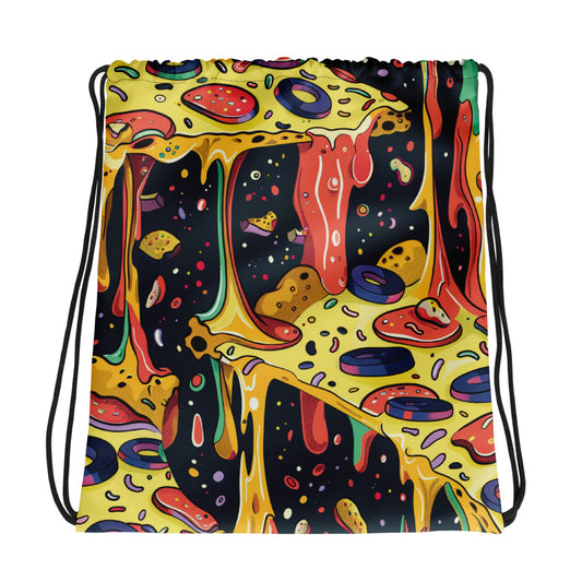 Melting Pizza Drawstring Bag - Perfect for Raves & Festivals