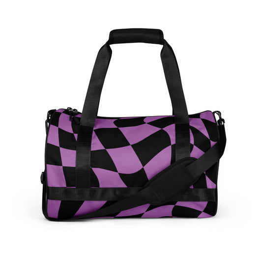 Trippy Checkered Festival Travel Bag - Colorful Rave Companion