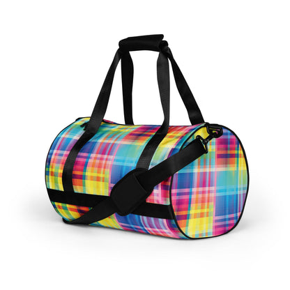 Neon Plaid Festie Travel Bag