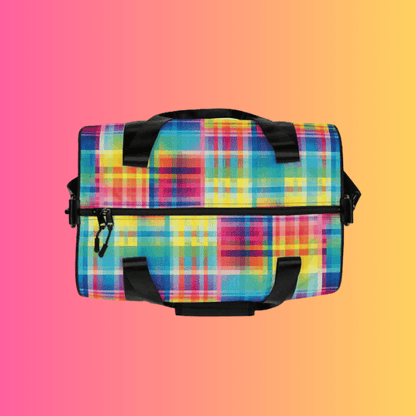 Neon Plaid Festie Travel Bag - Your Essential Rave Companion