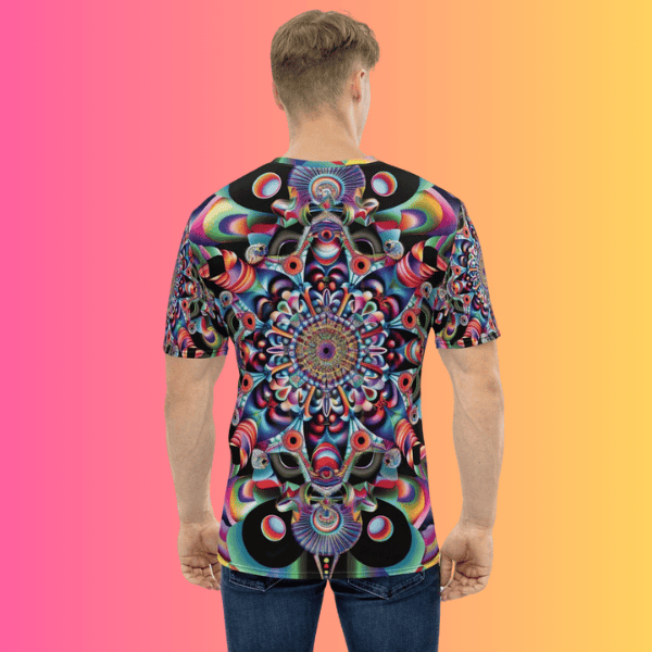 Psychedelic Vibes Festival T-shirt for Men - Vibrant Trippy Abstract Art