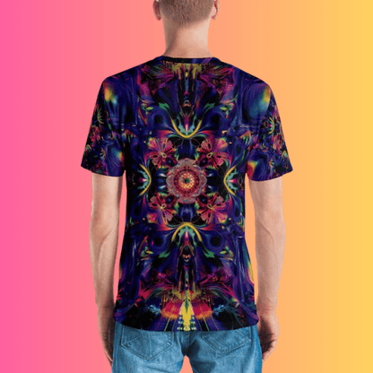 Vibrant Abstract EDM Festival T-Shirt for Men - Celebrate Your Festival Vibe