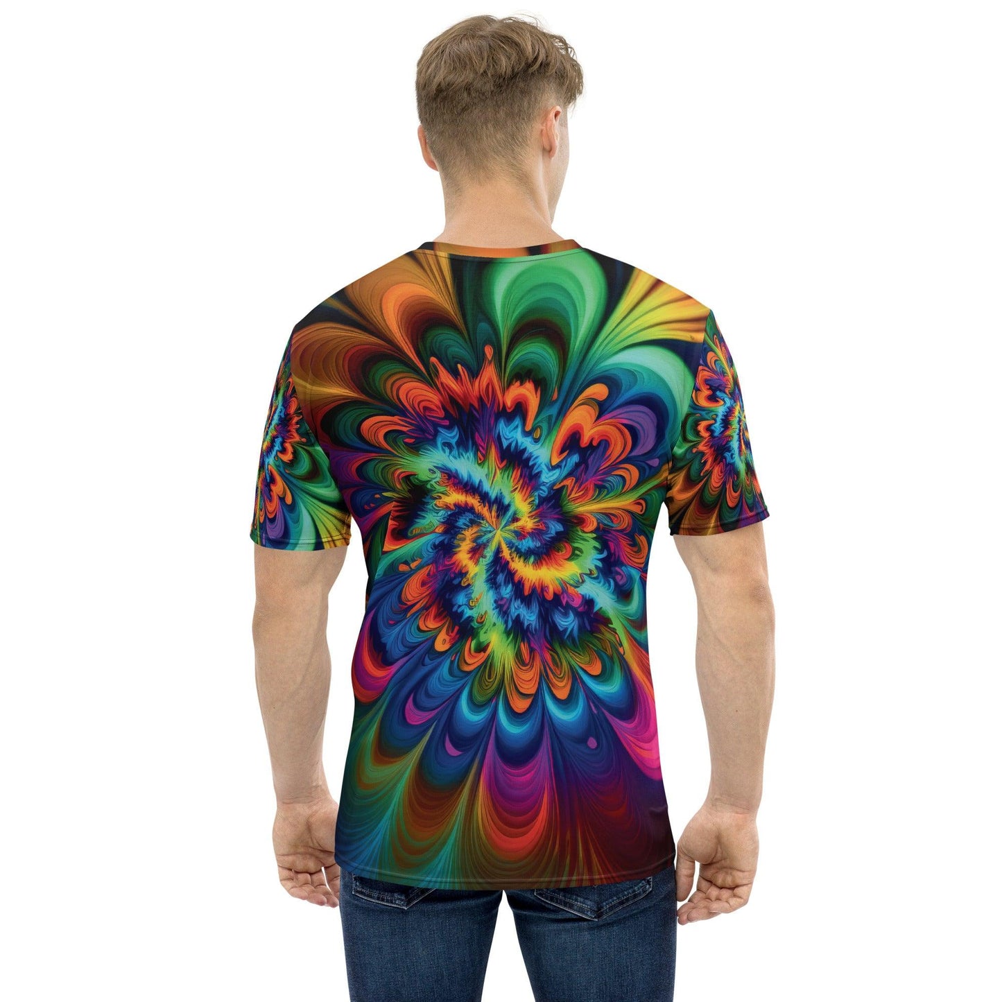 Vibrant Tie-Dye Men's T-Shirt for Festivals & Raves