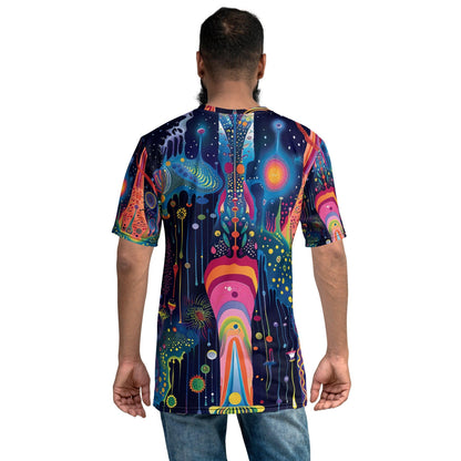 Vibrant Trippy Abstract Men's T-Shirt for Festivals