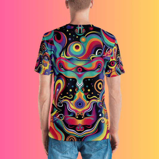 Psychedelic Trippy Abstract Men's Festival T-Shirt - Ideal for Raves and EDM Events