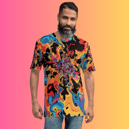 Psychedelic Vibes Men's Festival T-Shirt for Rave Enthusiasts