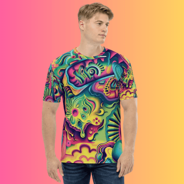 Psychedelic Abstract Rave Vibe T-Shirt for EDM Lovers