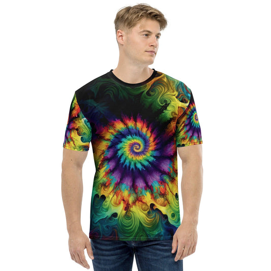 Playful Tie-Dye Men's T-shirt for EDM Festivals