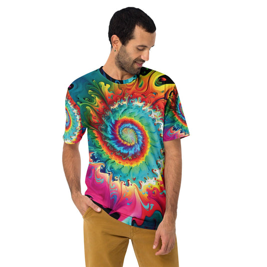 Vibrant Tie-Dye Men's T-shirt for Festivals & Raves