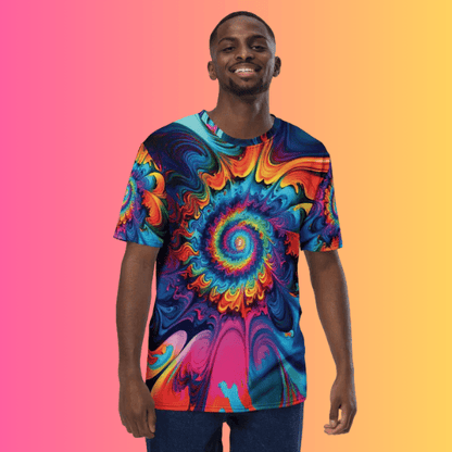 Vibrant Tie-Dye Men's T-Shirt for Raves and Festivals