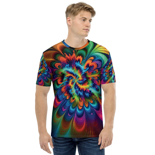 Vibrant Tie-Dye Men's T-Shirt for Festivals & Raves