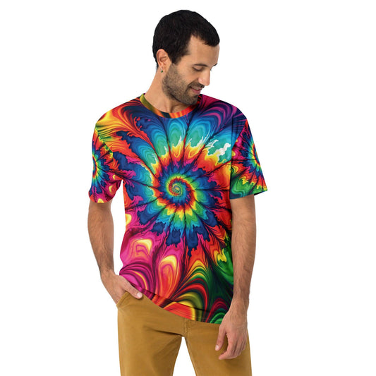 Playful Tie-Dye Men's T-Shirt for Festivals