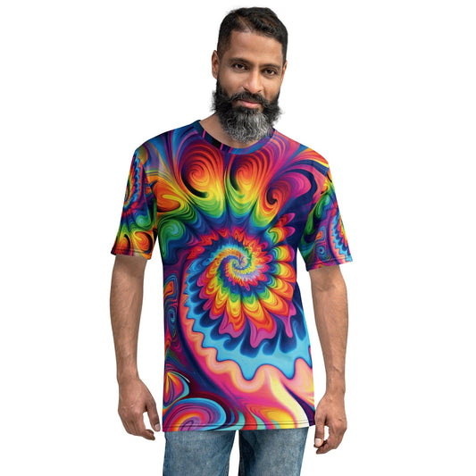 Playful Tie-Dye Men's T-Shirt for Festivals