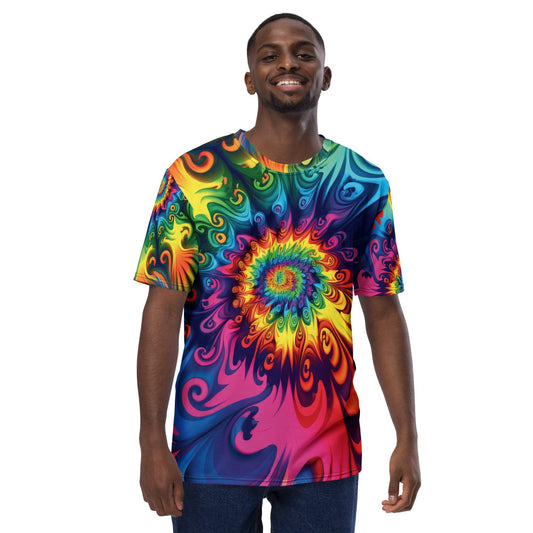 Vibrant Tie-Dye Men's T-Shirt for Raves & Festivals